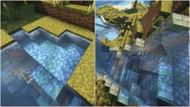 Fill the terraformed areas with water and direct its direction using blocks and more water sources (Image via Sportskeeda Gaming || Mojang Studios)